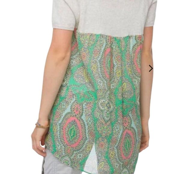 Subtle Luxury Mixed Media Sweater Printed Fabric Cashmere Silk Blend Size XS/S - Picture 4 of 9